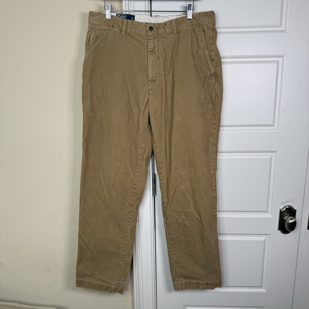 Vintage Polo Ralph Lauren Corduroy Prospect Pants Men's 36/32 (35/31.5) Khaki